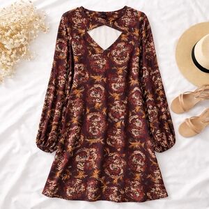 BCBGeneration NWT Floral Long Sleeve Dress, Size XL